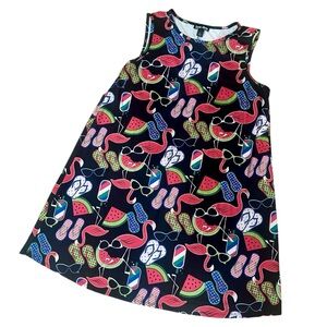 Flamingo & Watermelon Summer Print Mini Dress